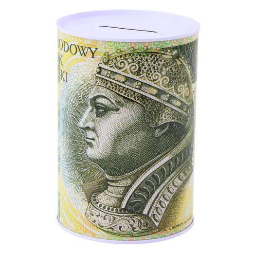 Skarbonka Metalowa Dla Dzieci Banknot 200 / 500 Złotych 15 x 10,5 cm