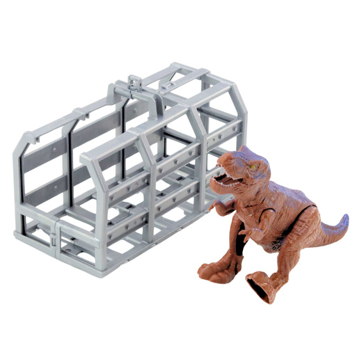  Zestaw Ciężarówka Helikopter Klatka Z Dinozaurem Świata Dźwięki Zielona 