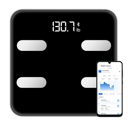 Waga Elektroniczna Łazienkowa Funkcja Smart Bluetooth BMI BMR Aplikacja 