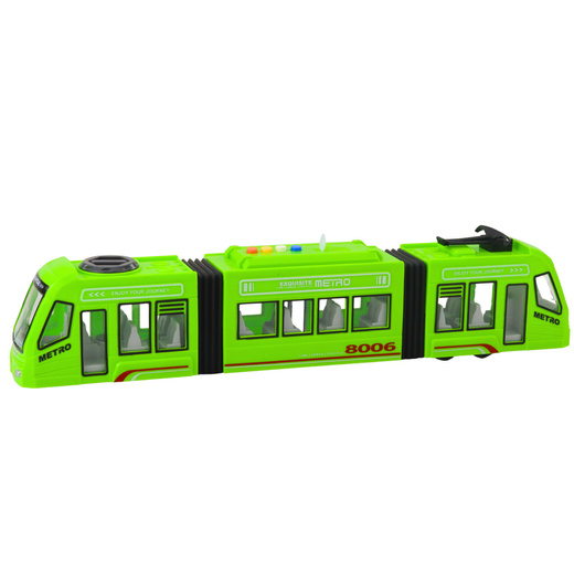 Metro Miejskie Tramwaj Otwierane Drzwi Światła Dźwięki Zielony 1:16 