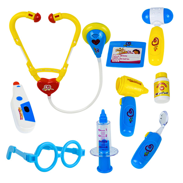 Zestaw Małego Doktora W Walizce Akcesoria Medyczne Światła 9 el.  