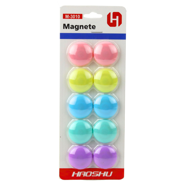 Zestaw Magnesów Do Tablicy Magnetycznej Kolorowe 10szt 3cm 