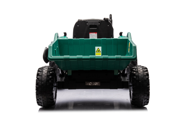 Traktor Na Akumulator HC-306 Z Przyczepą Ciemno Zielony 24V 