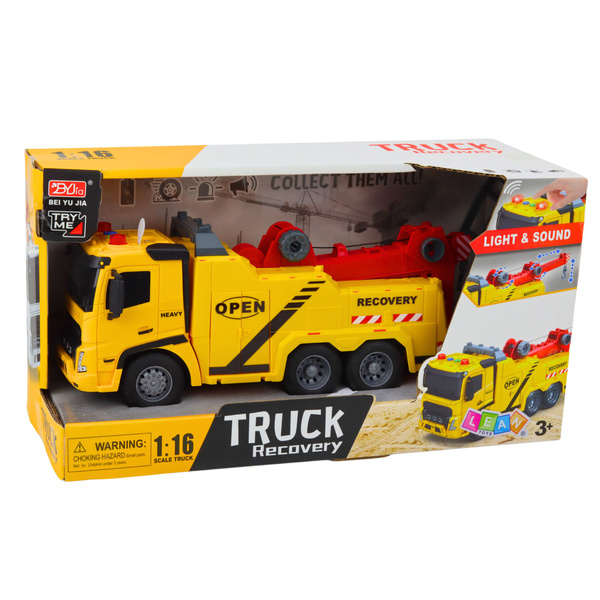 Samochód Holownik Pomoc Drogowa Hak Platforma Światła Dźwięki 1:16 