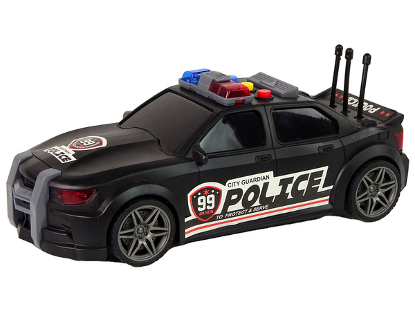 Auto Sportowe Otwierany Bagażnik Policja Światła Dźwięki Czarny 1:16
