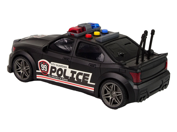 Auto Sportowe Otwierany Bagażnik Policja Światła Dźwięki Czarny 1:16