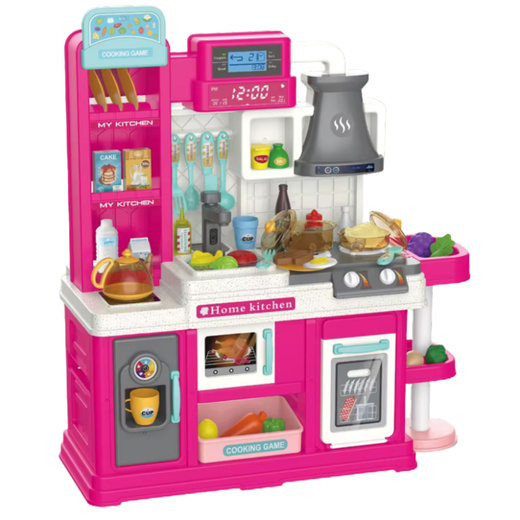 Kuchnia Dla Dzieci Obieg Wody Zmiana Koloru Żywności Para Różowa 64 el. 