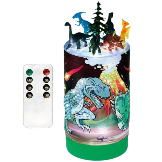 Zestaw Kreatywny Dinozaury W Słoiku Diamenty Lampka Nocna Pilot DIY