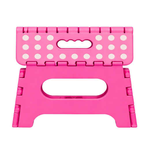 Stołek Składany Podnóżek Stopień Taboret Antypoślizgowy Różowy 24 x 19 cm