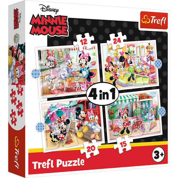 Puzzle - 4w1 (12, 15, 20, 24) - Minnie z przyjaciółmi - Disney Minnie - Trefl 34355