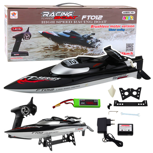 Łódź Motorówka FT012 Zdalnie Sterowana RC Czarna 50km/h 2.4G 