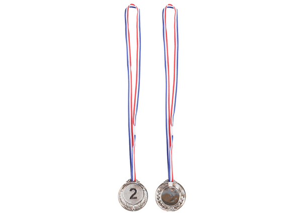 Srebrny Medal Drugie Miejsce Nagroda Trofeum Cynkowy 6,5cm 