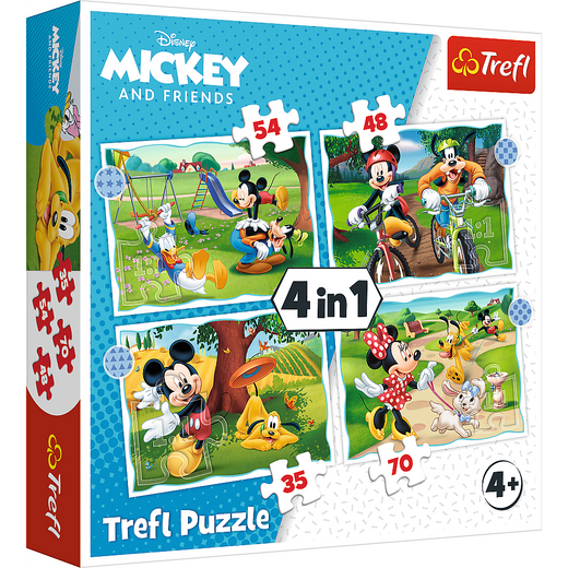Puzzle - 4w1 (12, 15, 20, 24) - Fajny dzień Mickiego - Trefl 34604