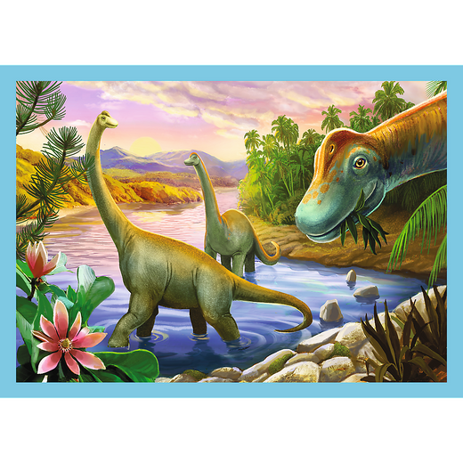 Puzzle - 4w1 (12, 15, 20, 24)  - Wyjątkowe dinozaury - Trefl 34609