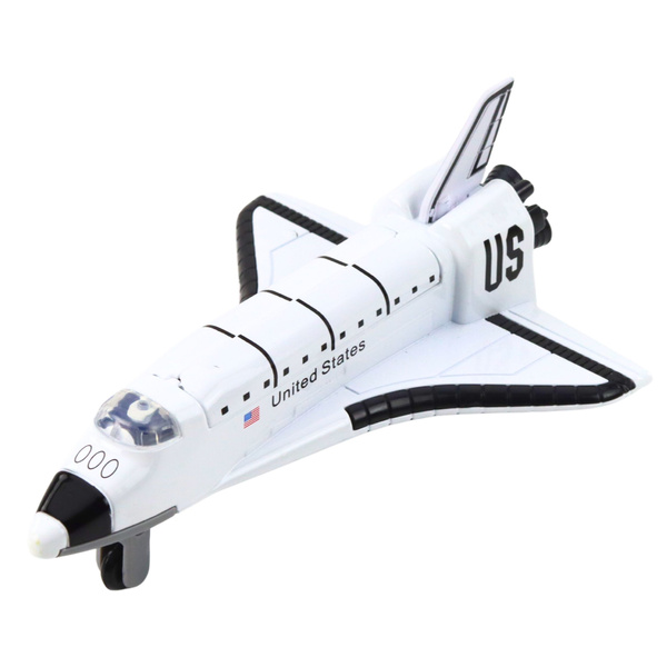 Statek Kosmiczny Metalowy Napęd Pull-Back Otwierany Biały 