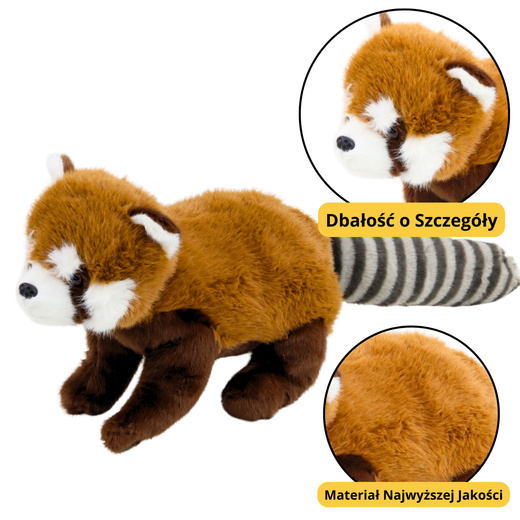 Pluszowa Maskotka Przytulanka Panda Czerwona 45cm 
