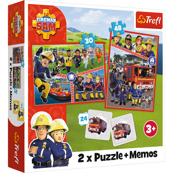 Puzzle - 2w1 + memos - Drużyna Strażaka Sama Trefl 93334