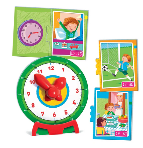 Gra edukacyjna Puzzle Która Jest Godzina? Zegarek Uczę się Bawiąc Język Polski Clementoni 50771