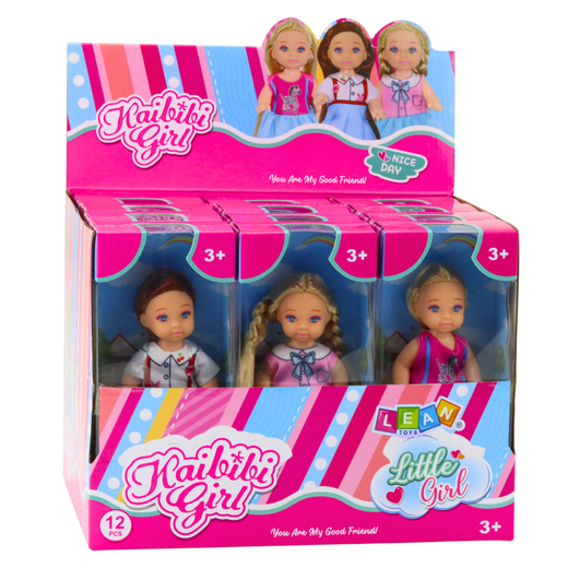 Mini Laleczka Kaibibi Długie Włosy Kolorowa Sukienka 12 cm Mix 