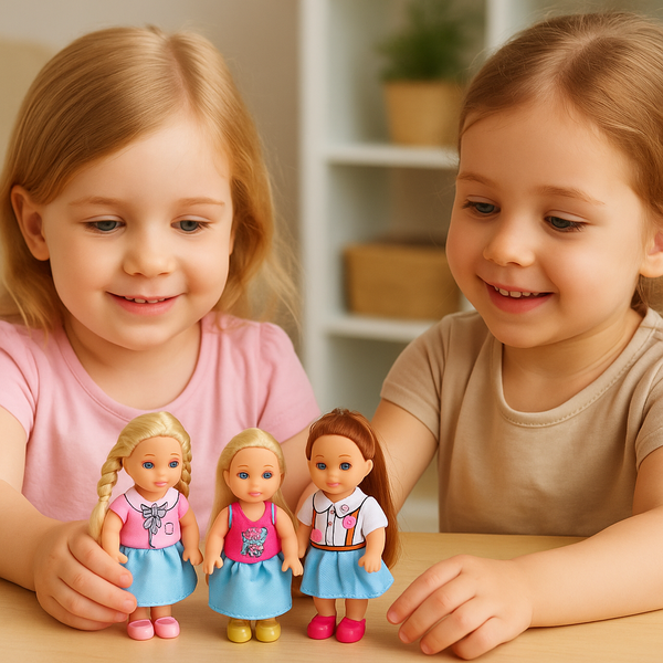 Mini Laleczka Kaibibi Długie Włosy Kolorowa Sukienka 12 cm Mix 