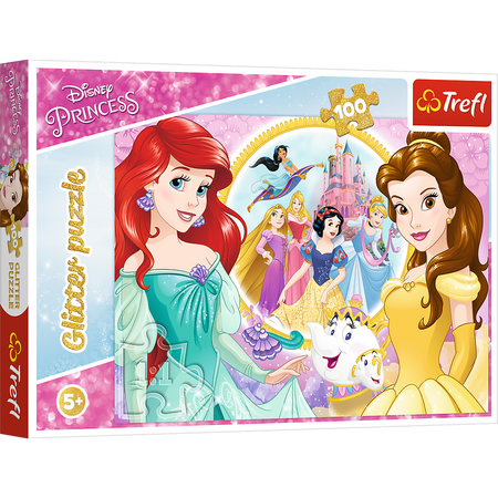 Puzzle - 100 Glitter - Wspomnienia Belli i Arielki Trefl 14819