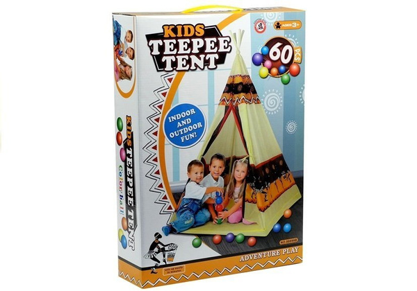 Namiot Tipi Indiański Dom Zabaw + 60 Piłek 155 cm