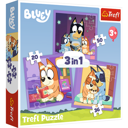 Puzzle - 3w1 (20, 36, 50) - Poznaj Bluey - Trefl 34895