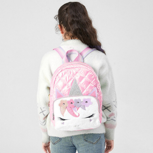 Plecak Dziecięcy Szkolny Pikowany Jednorożec Różowy 32cm 