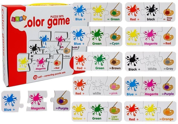 Puzzle Edukacyjne Kolory Po Angielsku 10 Połączeń 
