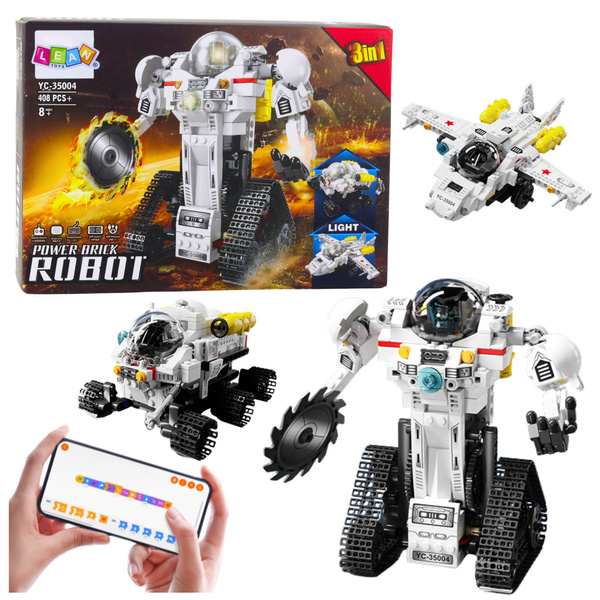 Klocki Konstrukcyjne Robot Kosmiczny Łazik Samolot RC 3w1 408 el. 