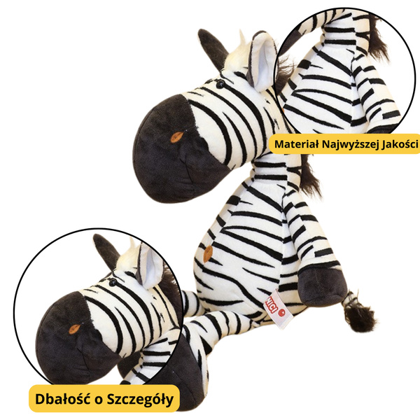 Pluszowa Maskotka Przytulanka Zebra Biało Czarna 25cm 