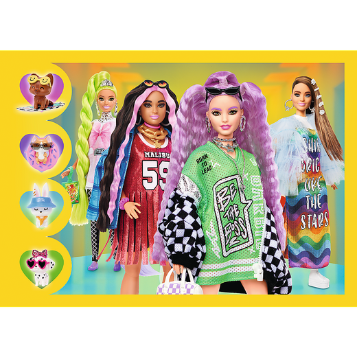 Puzzle - 4w1 - Wesoły świat Barbie / Mattel, Barbie 34626