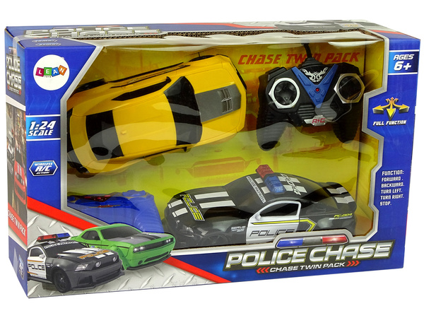 Autka R/C Pościg Policyjny Patrol Żółte Auto Sportowe Piloty 