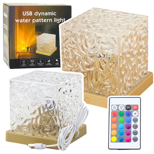 Lampka Nocna LED Projektor Zorza Fale RGB 16 Kolorów Pilot 