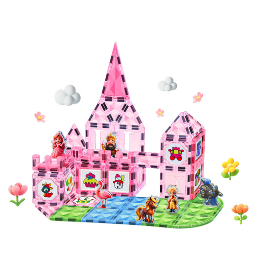 Klocki Magnetyczne Z Figurkami Farby Karty Do Malowania Różowe 80 el. 