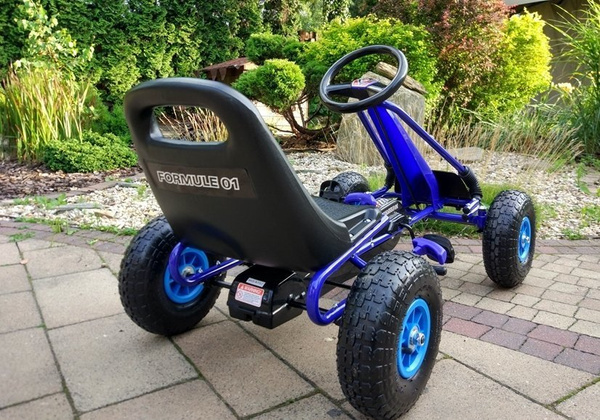 Gokart  Niebieski A-15 Pompowane Koła