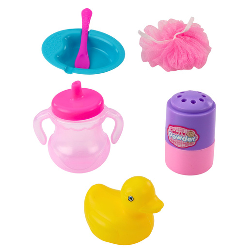 Zestaw Kąpielowy Dla Lalek Wanna Akcesoria Do Kąpieli Różowy 