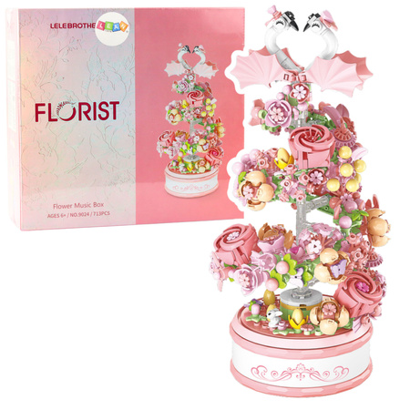 Klocki Konstrukcyjne Kompozycja Kwiatowa Florist Różowa 713 el.