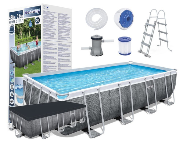 Basen Ogrodowy Stelażowy 488 x 244 x 122 cm  Bestway 56996
