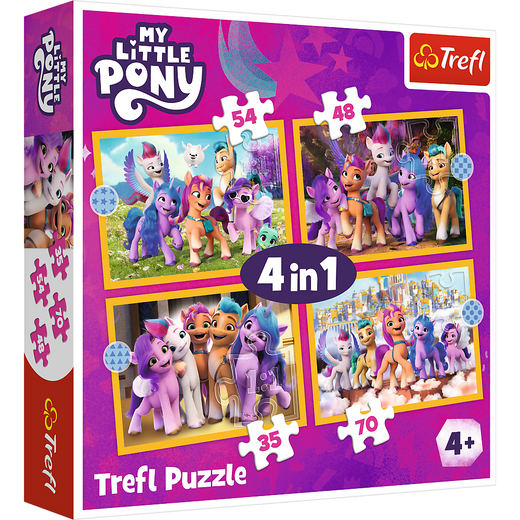 Puzzle - 4w1 (35, 48, 54, 70) - Poznaj kucyki Pony - My Little Pony - Trefl 34624