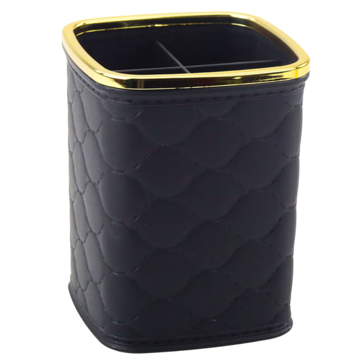 Organizer Pojemnik Na Pędzle Cztery Przegrody Czarny 12 x 9,5cm 