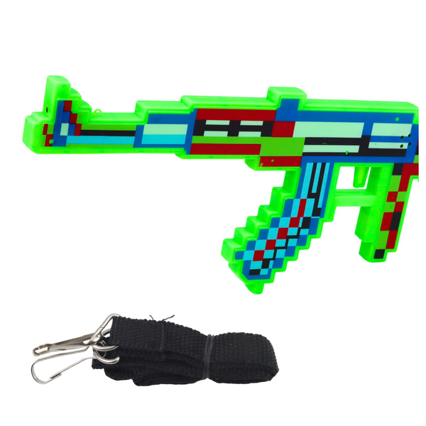 Karabin Pikselowy Broń Światła Dźwięki Laser Zielony 45 cm
