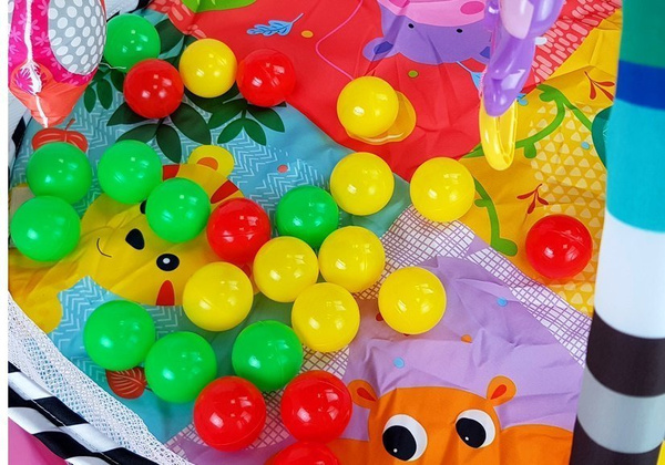Mata Edukacyjna Basen z Piłkami Hipopotam dla Niemowlaka 