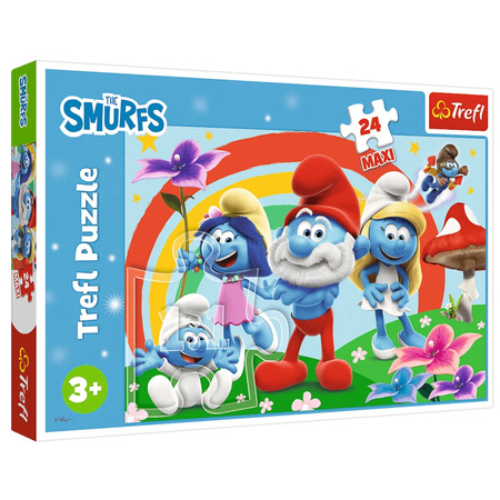 Puzzle - 24 Maxi - Smerfny dzień - Smerfy - Trefl 14374
