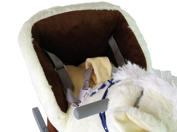 Koń Jednorożec Na Biegunach Bujak Dla Malucha Biały Beżowy  