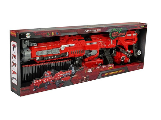 Duży Pistolet Na Piankowe Naboje Laser Celownik Dźwięk Zasięg 45 m  75 cm Długości 