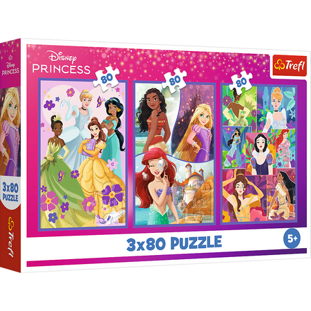 Puzzle - 3x80 - Księżniczki przyjaciółki - Disney Princess Trefl 34884