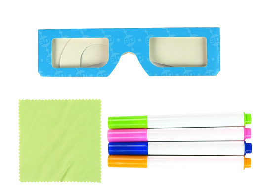 Magiczna Podświetlana Tablica 3D Okulary Niebieska 