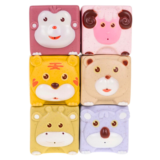 Zestaw Miękkie Klocki Sensoryczne Edukacyjne EKO Guma Zwierzęta 18 el.