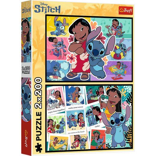 Puzzle - 2x200 - Wesołe życie Stitcha - Disney Lilo and Stitch - Trefl 13334